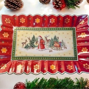 Rare! NWT! Villeroy & Boch, Christmas Toy's Fantasy, Designer Cake Plate